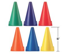 15" Plastic Lightweight Cone 6-Color Set of 6