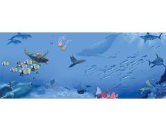 20' Ocean Scene Mural for Climbing Wall