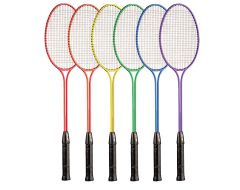 Steel Twin Shaft Badminton Rackets 6 Color Set
