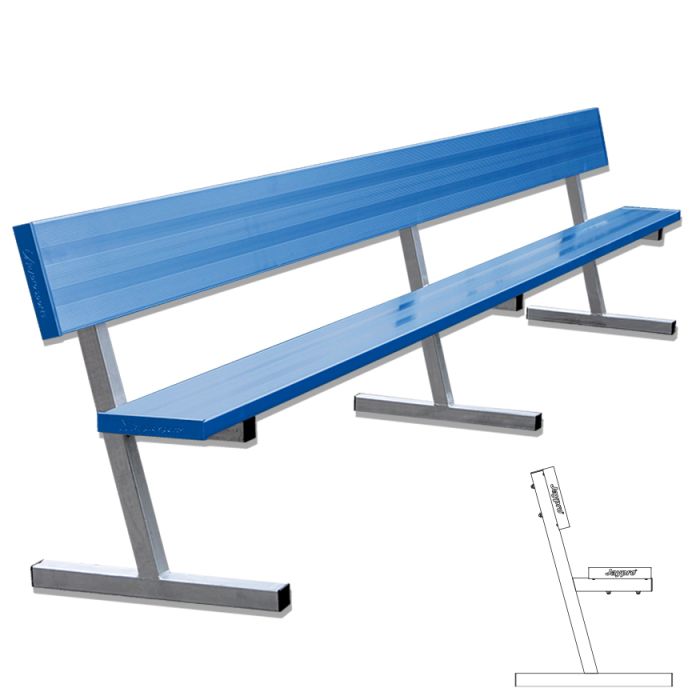 15'L Portable Powder-Coated Bench with Back