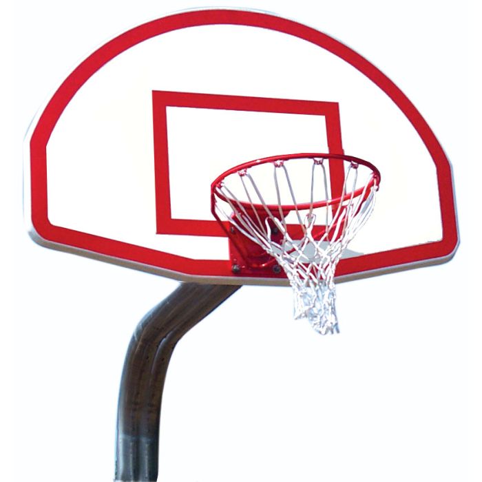 Heavy Duty Bent Basketball Post-Galvanized.-Nylon Net-4' Ext.