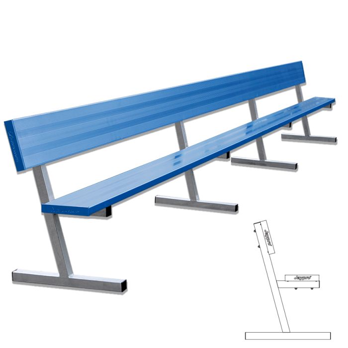 21'L Portable Powder-Coated Bench with Back
