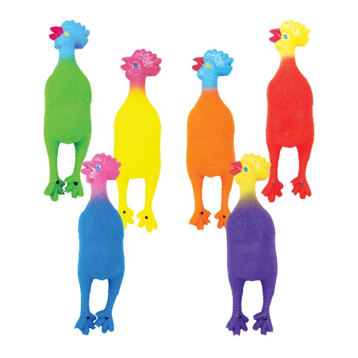Molded PVC Chirping Chickens Set of 6