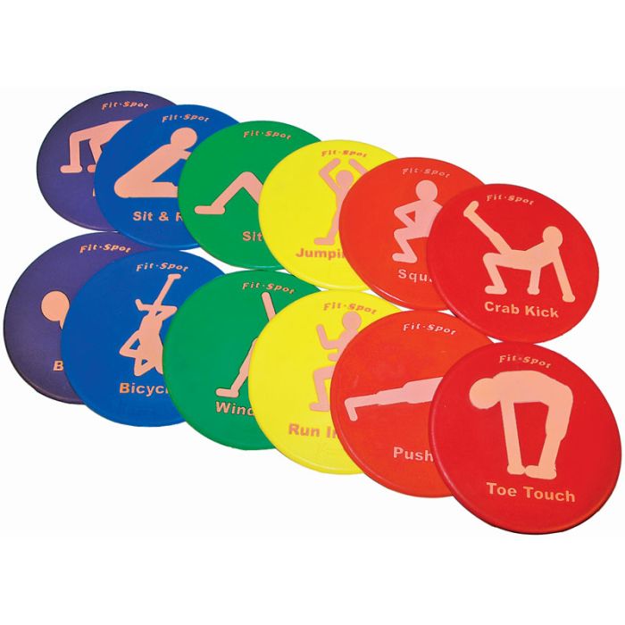 Multi-Color Poly Fitness Spots-Set of 12