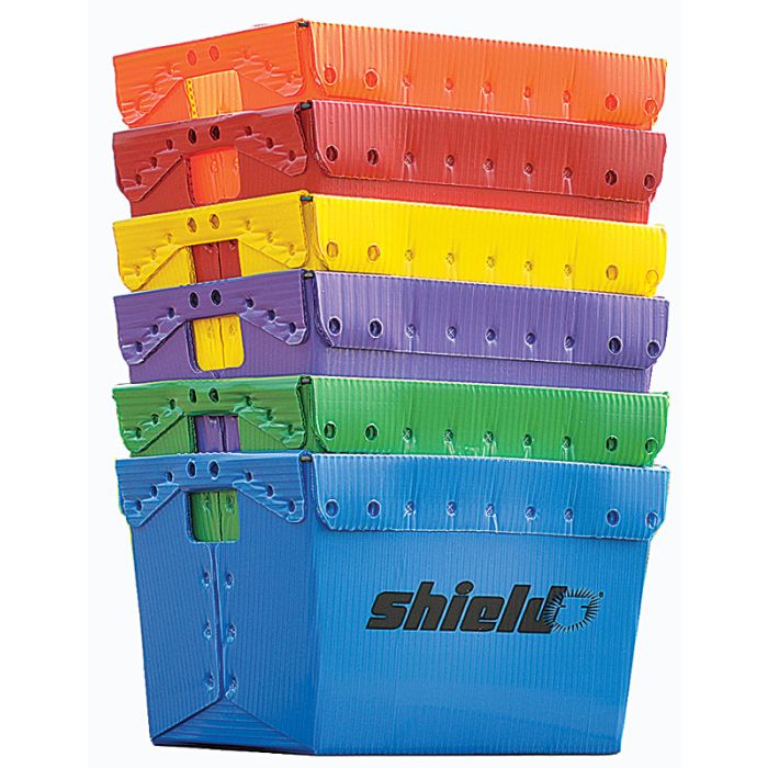 Shield Corrugated Storage Bin 6-Color set of 6