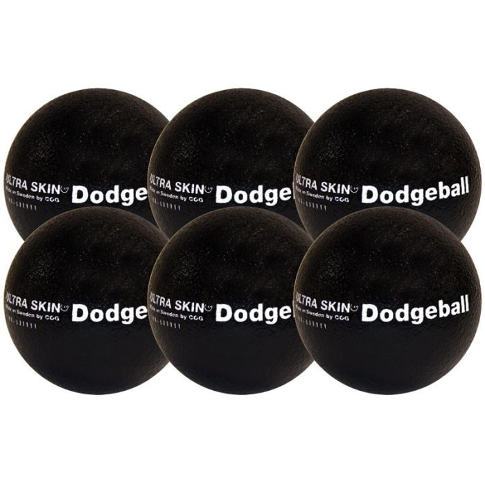 Ultra Skin Black Foam Dodgeball pack of 6
