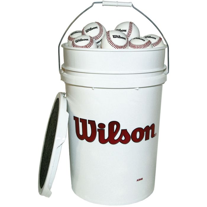 72 Wilson A1030 baseballs w/ bucket