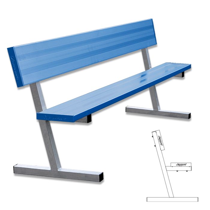 7-1/2'L Portable Powder-Coated Bench with Back