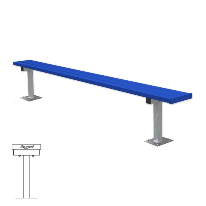 7-1/2'L Surface-Mounted Powder-Coated Bench without Back