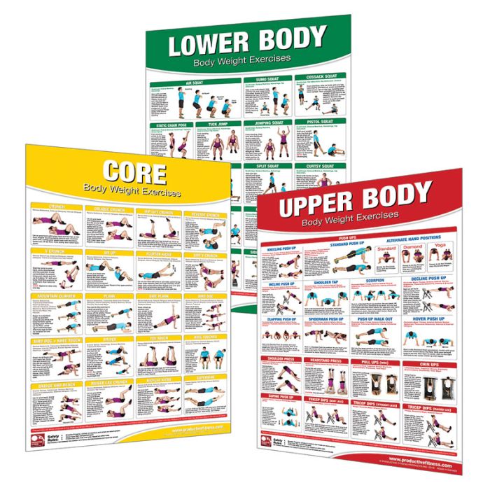 Body Weight Exercises Poster Set
