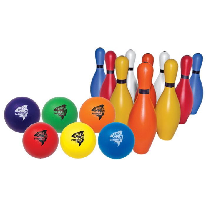 Dodge-Bowl includes a set of 6 dodgeballs