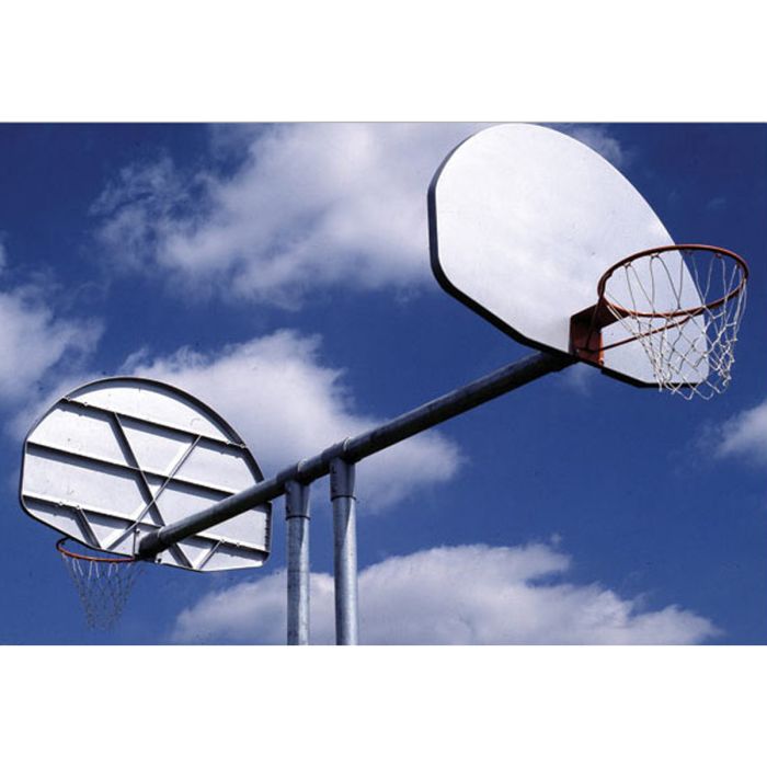 Double Basketball Backstop - Aluminum Fan 6' Extension
