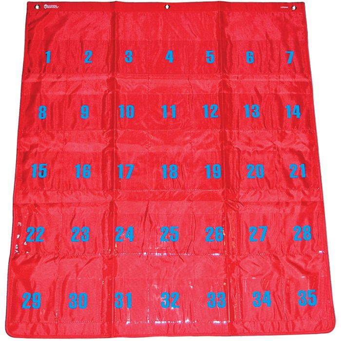 Each student has a numbered pocket to store own pedometer