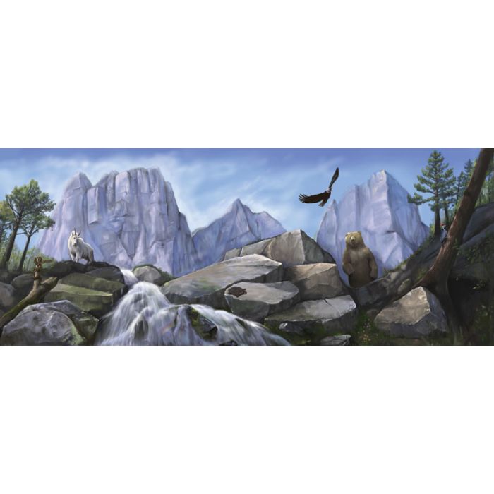 40' Mountain Scene Mural for Climbing Wall
