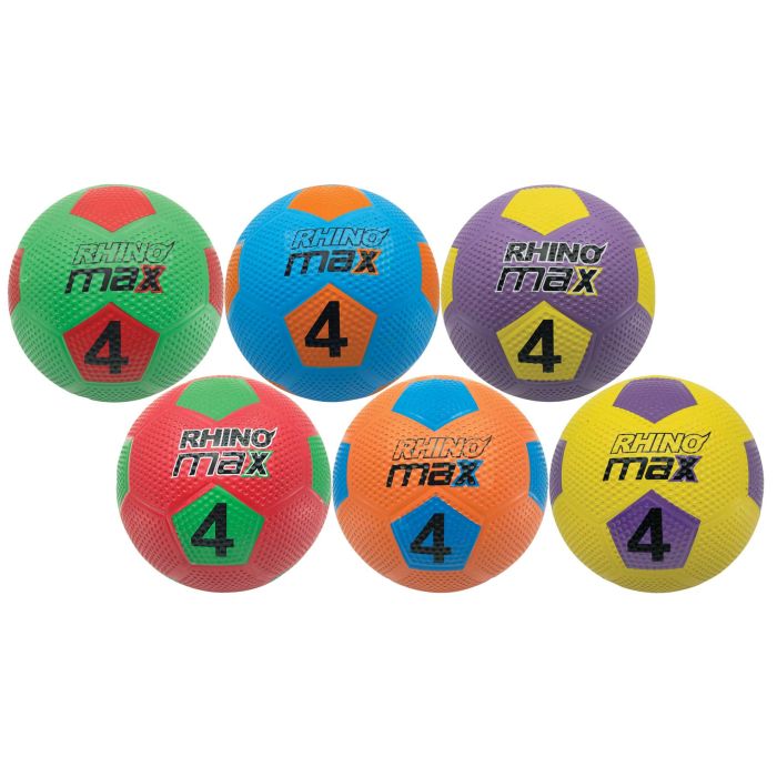 Rhino Max Rubber Size 4 Soccer Ball Set of 6