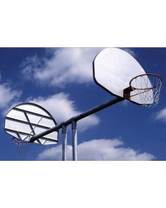 Double Basketball Backstop - Aluminum Fan 6' Extension
