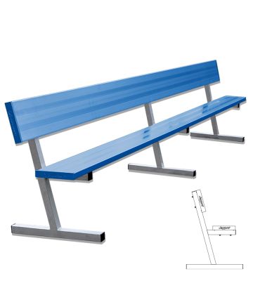 15'L Portable Powder-Coated Bench with Back