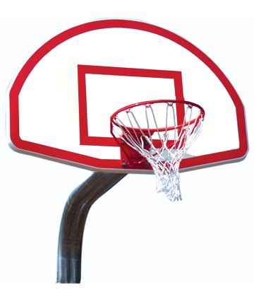 Heavy Duty Bent Basketball Post-Galvanized.-Nylon Net-4' Ext.