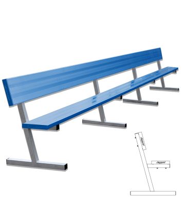 21'L Portable Powder-Coated Bench with Back