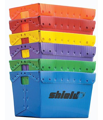 Shield Corrugated Storage Bin 6-Color set of 6