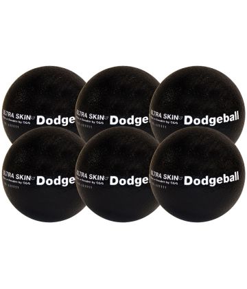 Ultra Skin Black Foam Dodgeball pack of 6