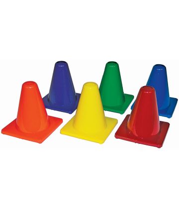 6" Traffic Cones 6 Color Set of 6