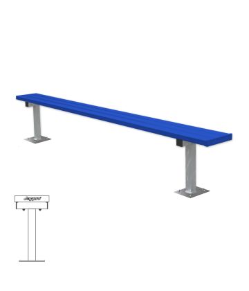 7-1/2'L Surface-Mounted Powder-Coated Bench without Back