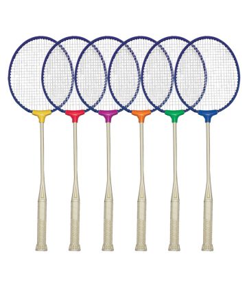 Molded Badminton Rackets 6-Color set of 6