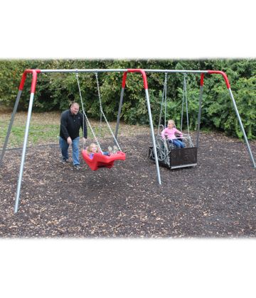 2-bay ADA Swing w/ Molded Seat & Wheelchair Platform