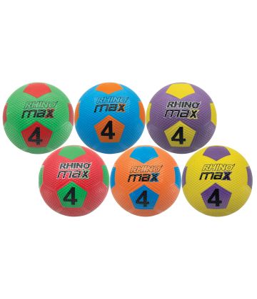 Rhino Max Rubber Size 4 Soccer Ball Set of 6