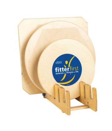 Set of 3 Wobble Boards includes storage rack